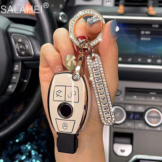 PU Car Key Case Cover For Mercedes Benz E C G M R S Class W204 W212 W176 GLC CLA GLA AMG Accessories