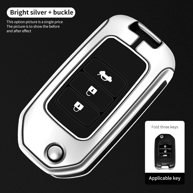 Luminous Car Key Case Cover For Honda Civic Accord Vezel Galvanized Alloy Car Accessories Car Styling Holder Shell Keychain