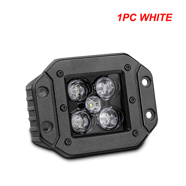 Luyoo 5 Inch White Yellow Flush Mount Led Pods Work Light Bar For Offroad Truck Atv 4x4 Boat Car Spot 3000k 6000K LED Fog Lights