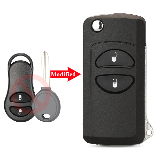 jingyuqin 2/3/4 Buttons Remote Flip Flip Key Cover For Chrysler Dodge Stratus RAM Durango Dakota Jeep Grand Cherokee Key Shell