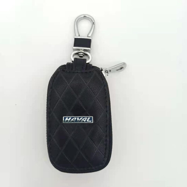 High Quality Leather Car Key Key Holder Bag Key Cover Key Protector With Blue Logo For Haval Car Accessories Black/Brown/Coffee