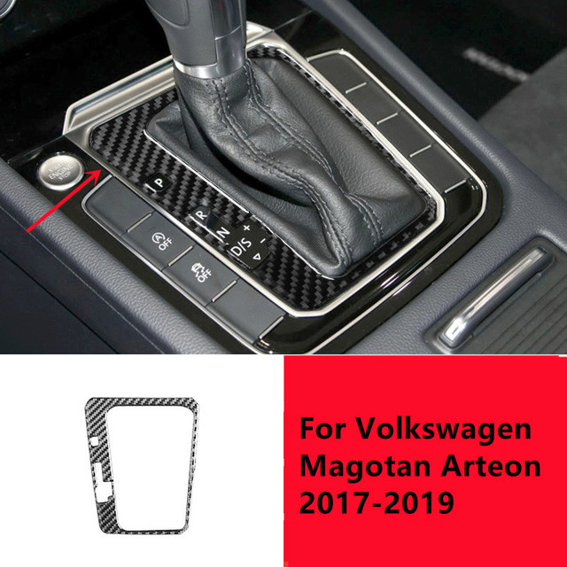 Carbon Fiber Car Interior Molding Decoration Sticker for Volkswagen VW Magotan Wharton Gear Shift Panel Cover Trim Accessories