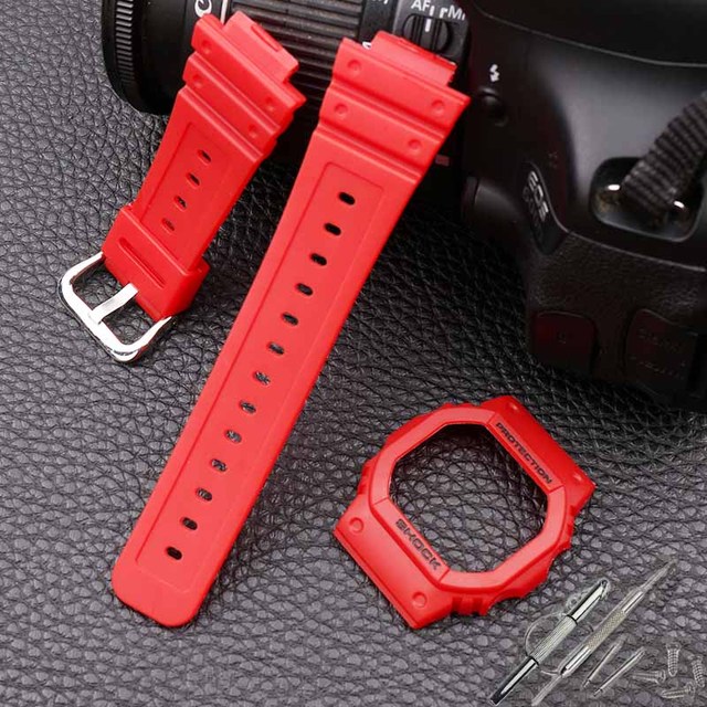 Watch Accessories Resin Strap 16mm For Casio G-SHOCK DW5600 5700 GW5035 5000 Transparent Silicone Men's And Women's Sports Band