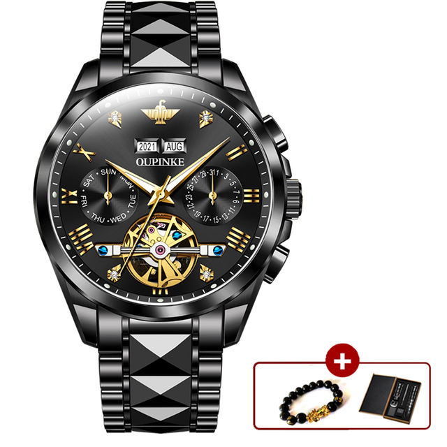 Original OUPINKE luxury automatic men's watch mechanical sapphire crystal waterproof fashion top brand hollow wristwatches