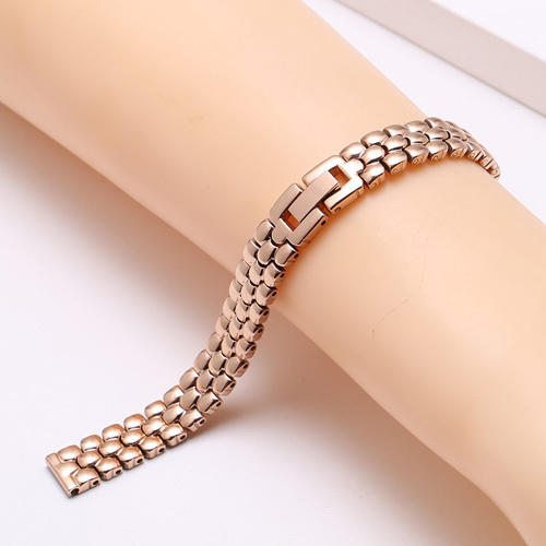 PEIYI 6 8 10 12 14mm Stainless Steel Watchband Silver Golden Bracelet Replacement Strap for Dial Size Lady Fashion Watch Chain