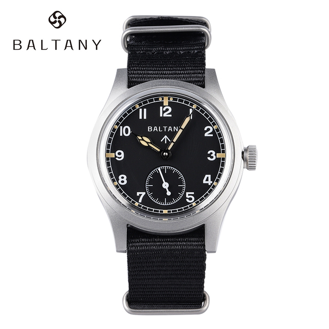 Baltany Dirty Dozen Watch Men 36mm Bubble Sapphire Sea Gull ST1701 Swiss Lumi Automatic Mechanical Vintage Military Wristwatches