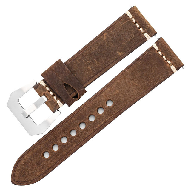 Men's Genuine Leather Watch Band Strap 22mm 24mm Vintage Cowhide Watch Strap High Quality Bracelet Watch Accessories