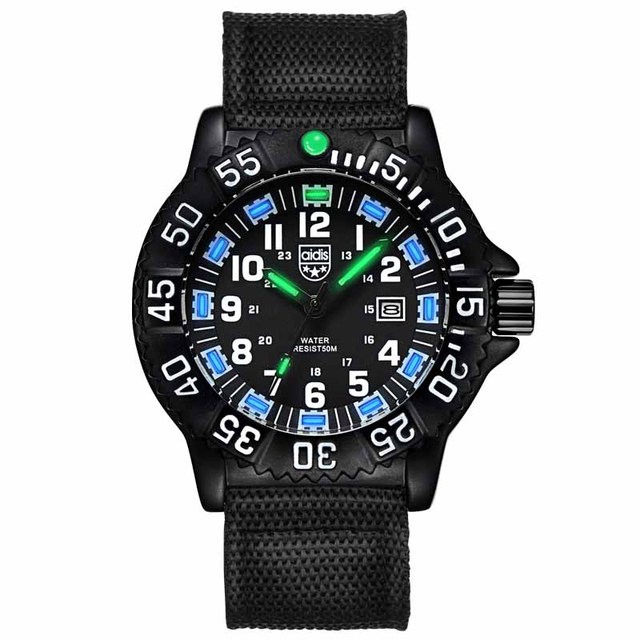 Addie Men's Watches Military Leisure Sports Outdoor Luminous Watch Multifunction NATO Nylon Waterproof Quartz Watch for Men