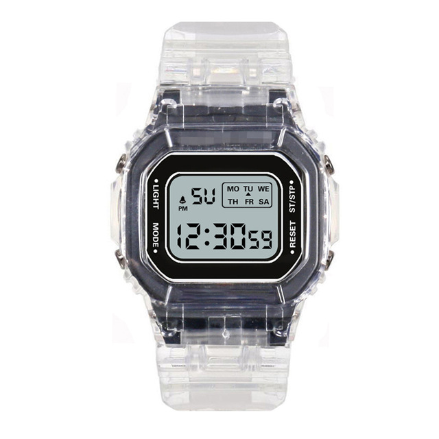 Transparent Digital Watch Square Women Electronic Sports Watches Wristwatch Clock Reloj Mujer Watches Dropshipping