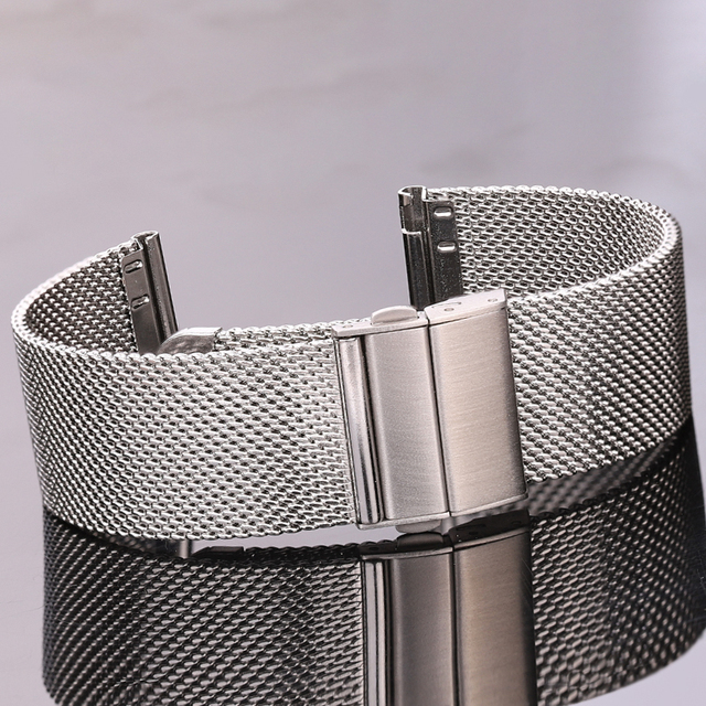 316l Stainless Steel Milanese Loop Watch Bracelet Men Women Replacement Watchband Strap 16mm 18mm 20mm 22mm Silver Black