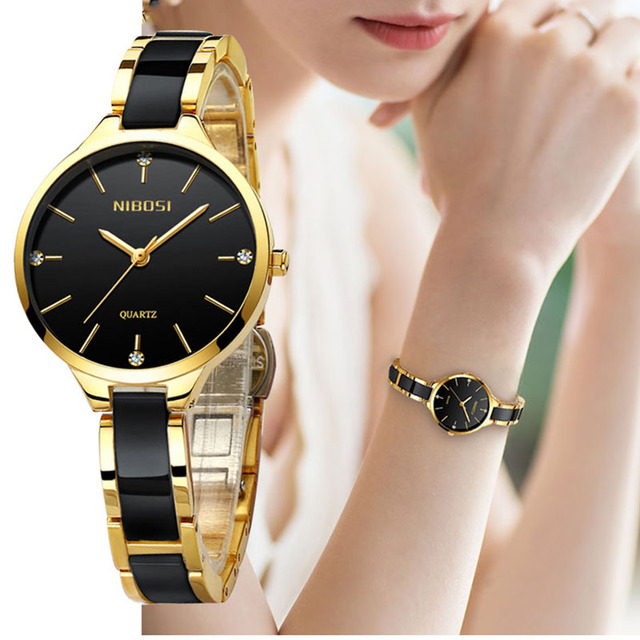 NIBOSI relógio feminino New Fashion Brand Women Watch Luxury Quartz Ladies Ceramic Watch Waterproof Watches for Women