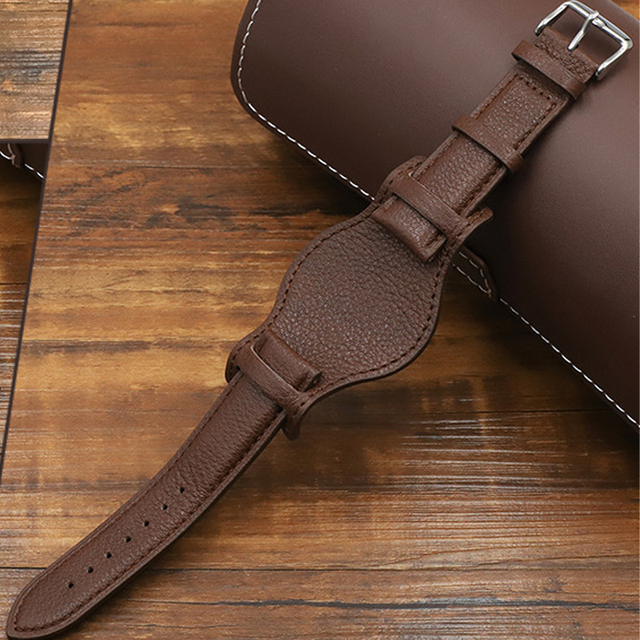 18mm 20mm 22mm Retro Handmade Genuine Leather Watch Band Cowhide High Quality Leather Watch Strap Bracelet Replacement Wristband