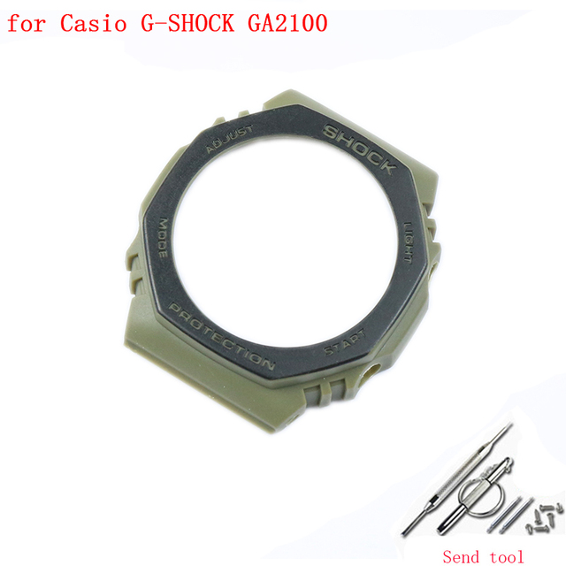 16mm Resin Watch Accessory Strap Case Suitable for Casio G-SHOCK GA2100 2110 Men Women Sports Waterproof Transparent Strap