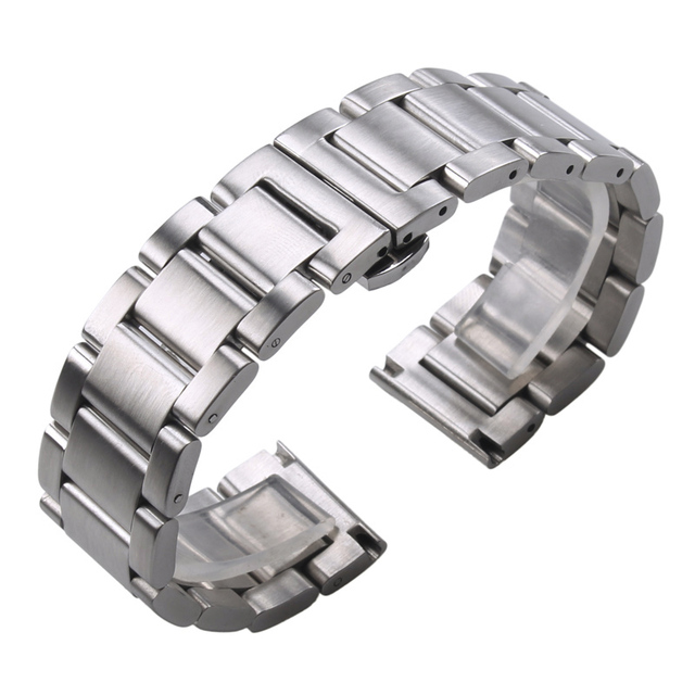 Solid 316L Stainless Steel Watchbands Silver 18mm 20mm 21mm 22mm 23mm 24mm Metal Watch Band Strap Wrist Watches Bracelet