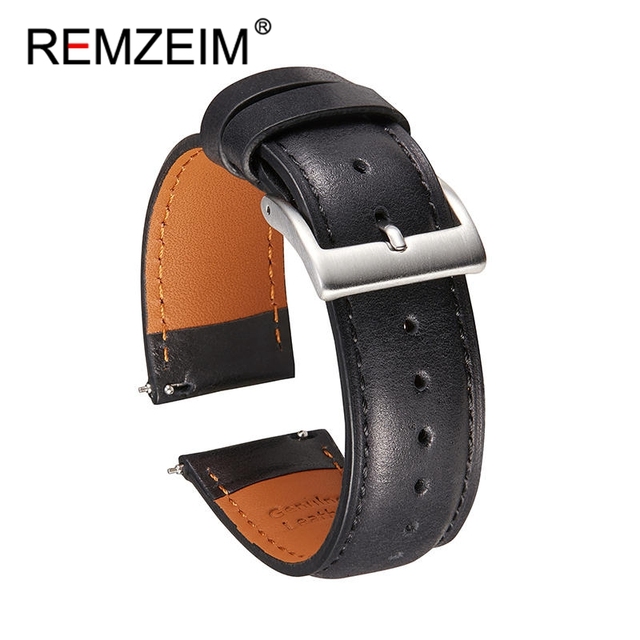 Calf leather watch strap 20mm 22mm quick release watchband for women men watch accessories solid buckle blue red green