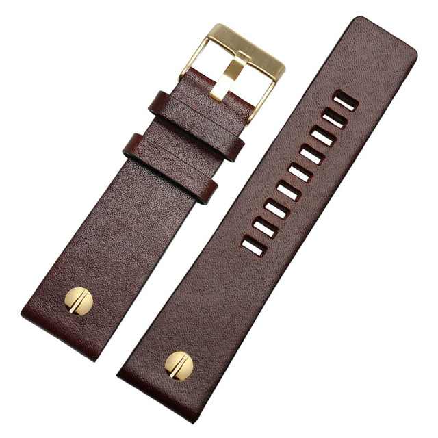 Genuine Leather Watchband Bracelet 22 24 26 28 30mm Watch Strap with Rivet for Diesel DZ7406 DZT2009 DZ7413 DZ7257 Watch Band