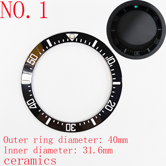 40mm bezel mens watches replacement accessories watch face bezel ceramic insert for 44mm sub automatic sea diving 40mm