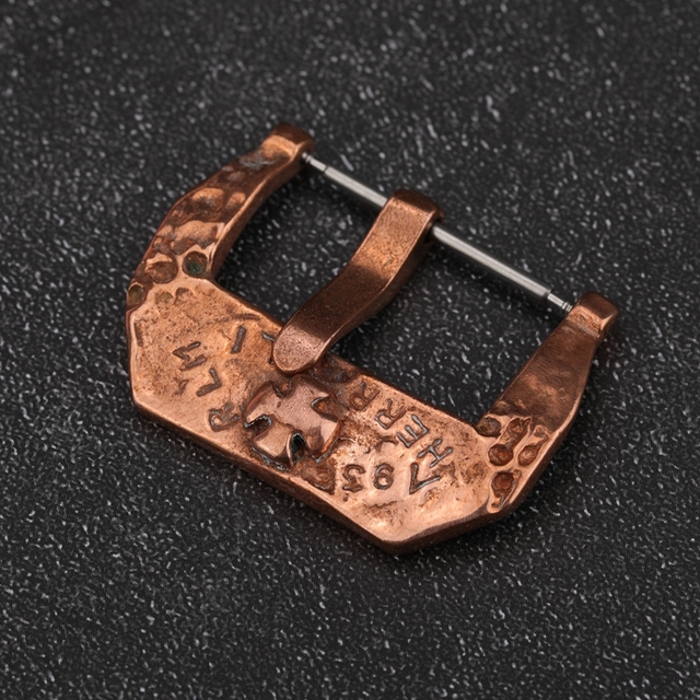 Handmade polished meteorite buckle, 20 22 24 mm bronze copper color, pure copper watch accessories buckle