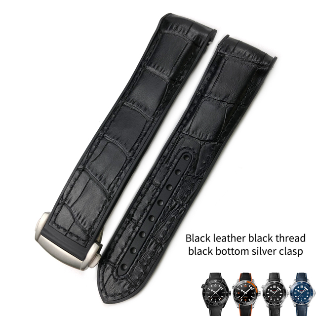 20mm 21mm 22mm Nylon Rubber Leather Watch Band Fit For Omega 300 Planet Ocean 600 Black Canvas Orange Silicone Strap