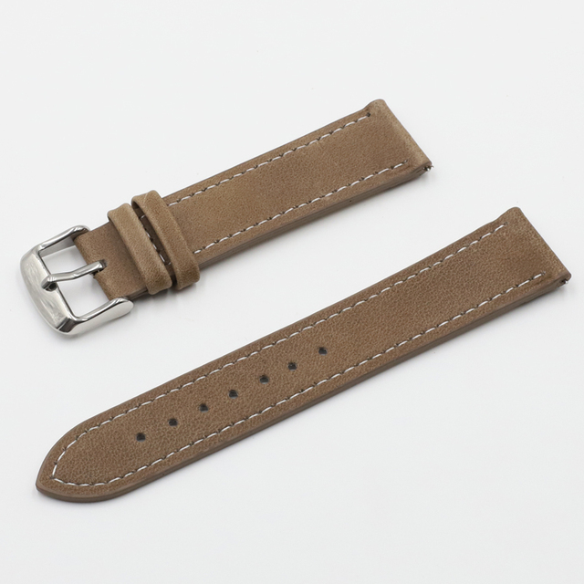 High Quality Retro Watch Strap Band 18mm 20mm 22mm 24mm Leather Watchbands Gray Black Brown Blue For Men Watch Accessories