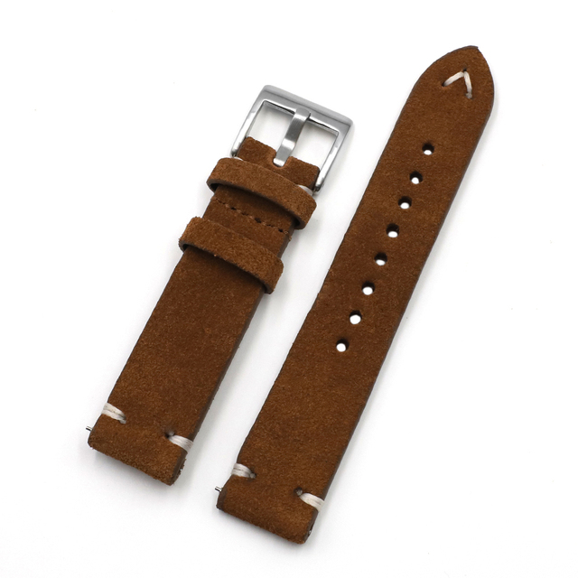 Suede Suede Watch Strap 18mm 20mm 22mm 24mm Handmade Leather Watchband Replacement Tan Gray Beige Color for Men Women Watches