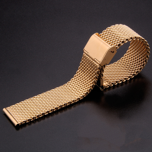 Fine Mesh Watch Strap Stainless Steel Milanese Strap Mesh Wristband 1.0 Wire Buckle Watch Strap Accessories 18mm 20mm 22mm 24mm