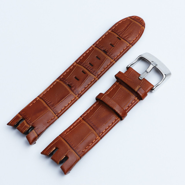 Top Quality Genuine Leather Watch Band for Strap Holder YRS403 412 402G 21mm Watchband Curved End Watches Bracelet Logo Buckle