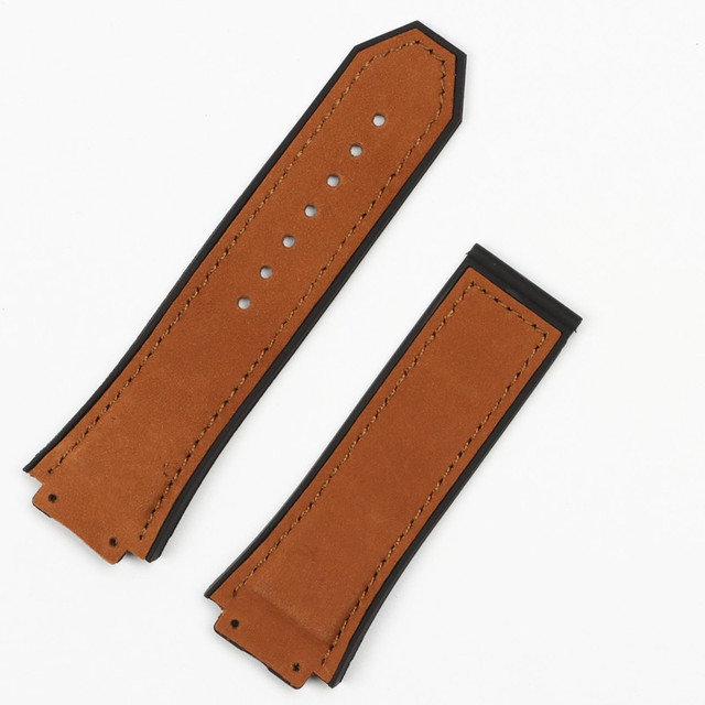 29*19mm Crazy Horse Leather Nature Rubber Silicone Watchband Watch Band Strap for Hublot Strap 30mm King Power Chain Charging Tools