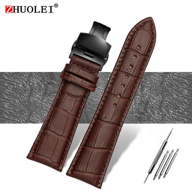 Watch Strap 23mm 24mm 26mm 28mm Big Width Black Brown Mens Crocodile Genuine Leather Watch Strap Band Bracelets Free Shipping