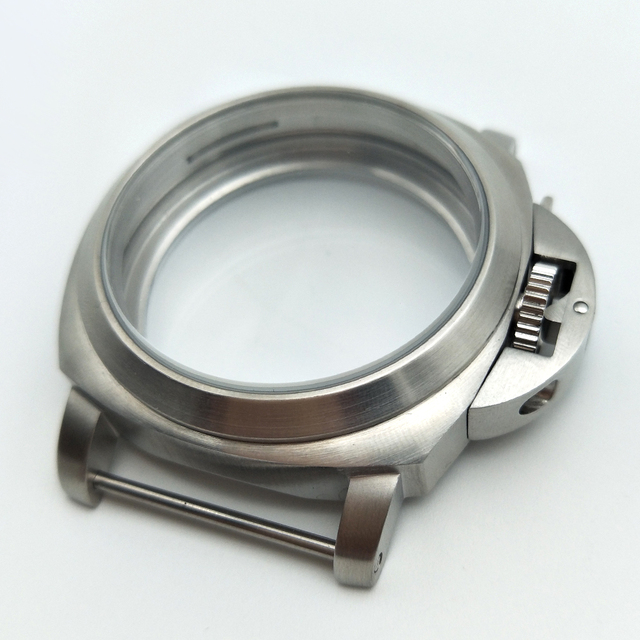 44mm high quality 316L stainless steel watch cases fit ETA 6497/6498 mechanical hand wind movement ETA6497 case ETA6498