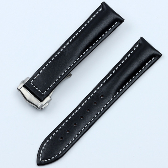 20mm Genuine Cow Leather Watch Band for Omega Watch Band Seamaster 300 De Ville AT150 Aqua Terra 150 Watchband Deploying Buckle Tool