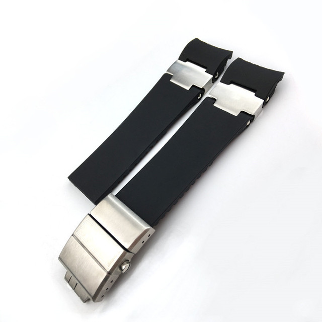 High quality rubber silicone watch band, two styles of design, foldable clasp, suitable for Ulysse Nardin watch, 22mm, 25mm