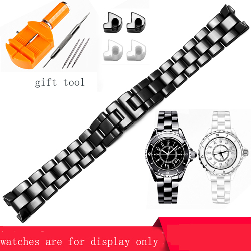 YOPO High Quality Pearl Ceramic Watches 16mm 19mm Black White Wristband for J12 Female and Male Fashion Watch Chain Gift Tool