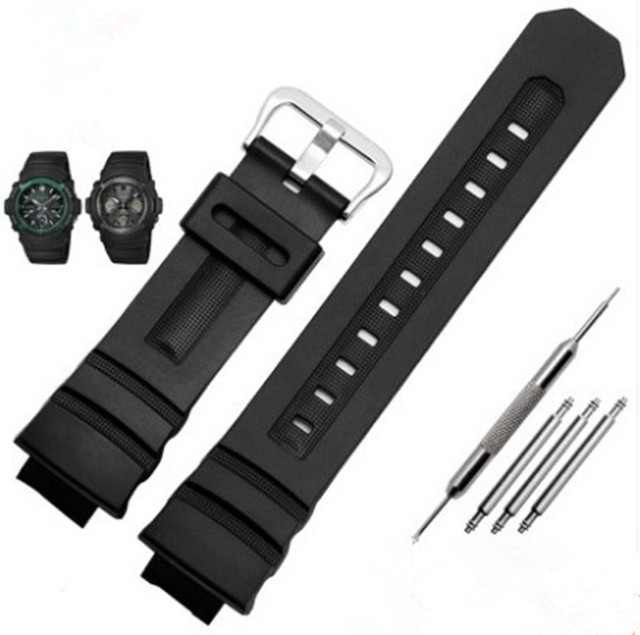 High Grade Rubber Wrist Strap For Casio G-shock AW-591/590/AWG-M100/101/G-7700 Replacement Bracelet Watch Band