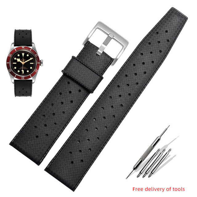 Premium Grade Tropic Rubber Watchband 20mm 22mm For S-Eiko SRP777J1 New Watch Straps Diving Waterproof Bracelet Black Blue Color
