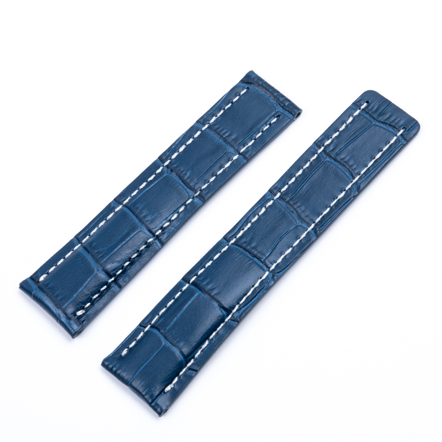 Soft calfskin watch strap 20mm 22mm 24m band for Breitling watchband avenger/navitimer premier bracelet folding buckle