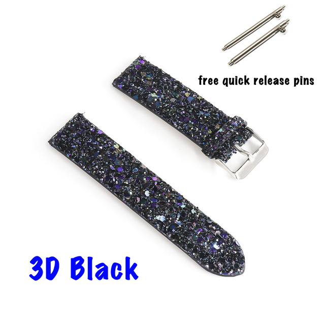 Samsung Galaxy Watch 42mm Smart Watch Strap Leather Strap For Galaxy Watch Active 2 Bling Replacement Glitter Watchband Bracelet