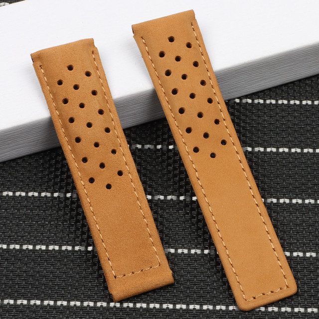 Quality 22mm Cow Leather Watchband for Tag Heuer Carrera Series Men's Band Watch Strap Wristband Accessories Folding Buckle