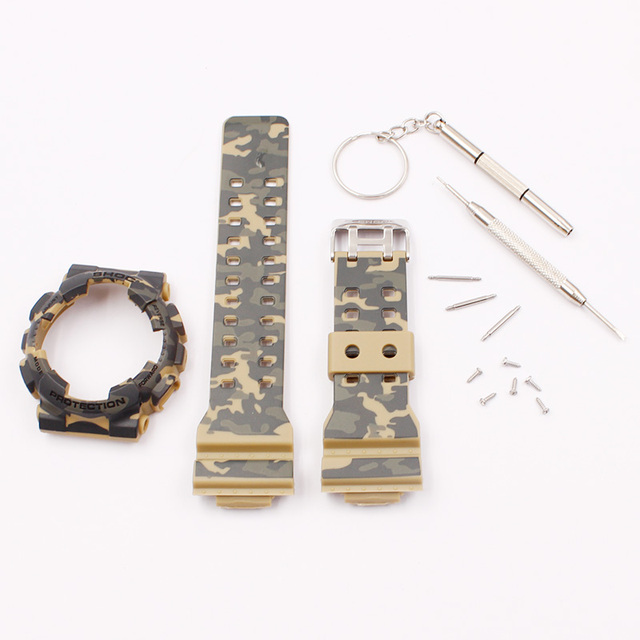 Watch accessories resin strap 16mm for camouflage Casio g-shock GLS GD GA110 GA100 GD120 sports watch for men and women