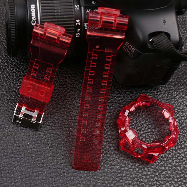 Watch Accessories 16mm Resin Strap for Casio G-SHOCK GA-700-710-735 Watch Transparent Strap Men & ML Sport Watch Case