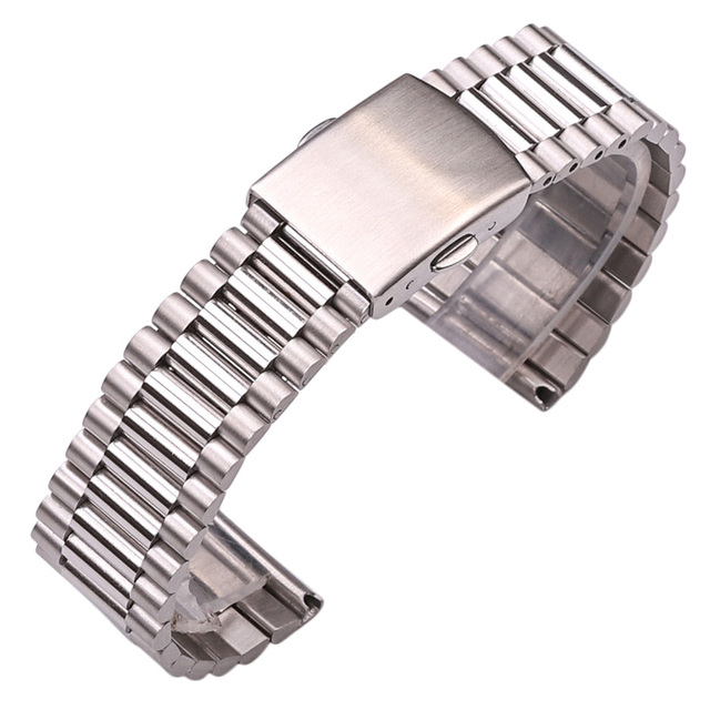 Women's stainless steel watch band, silver and gold watch band, 12mm, 14mm, 16mm, 18mm, 20mm, with buckle