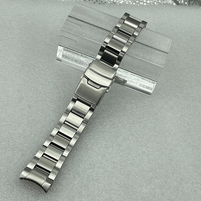 Solid 20mm Width Sterile Black PVD Coated Watchband Stainless Steel Folding Clasp Suitable for SPB185/187 Watches