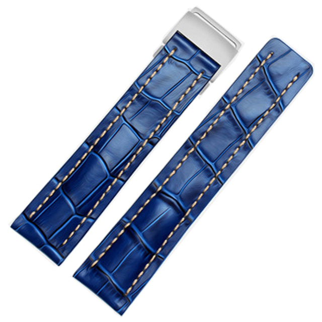 Soft Leather Watch Straps, 20mm, 22mm, 24mm Breitling Watch Strap, Leather, Black, Brown, Blue