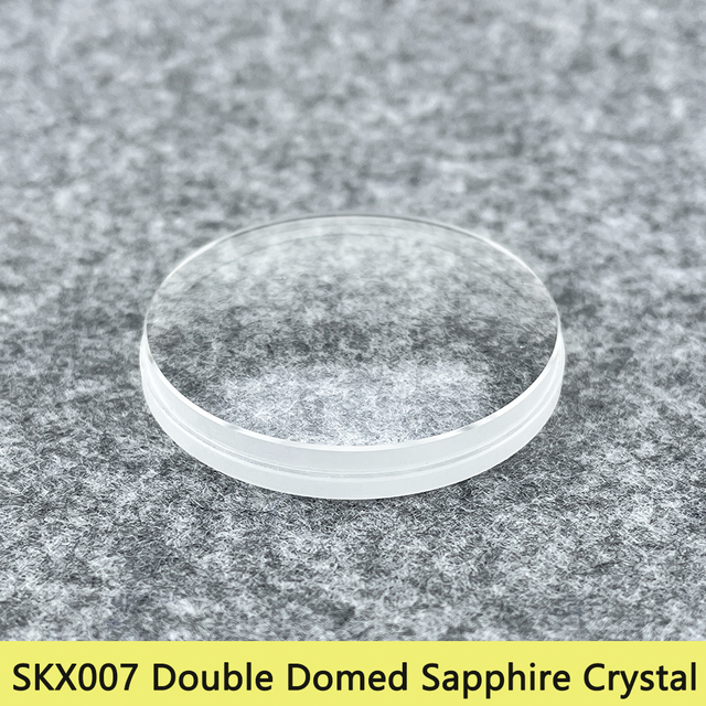 Double dome sapphire glass, AR blue clear lacquer, fits beveled insert, SKX007/SKX171/SKX175/SRPD