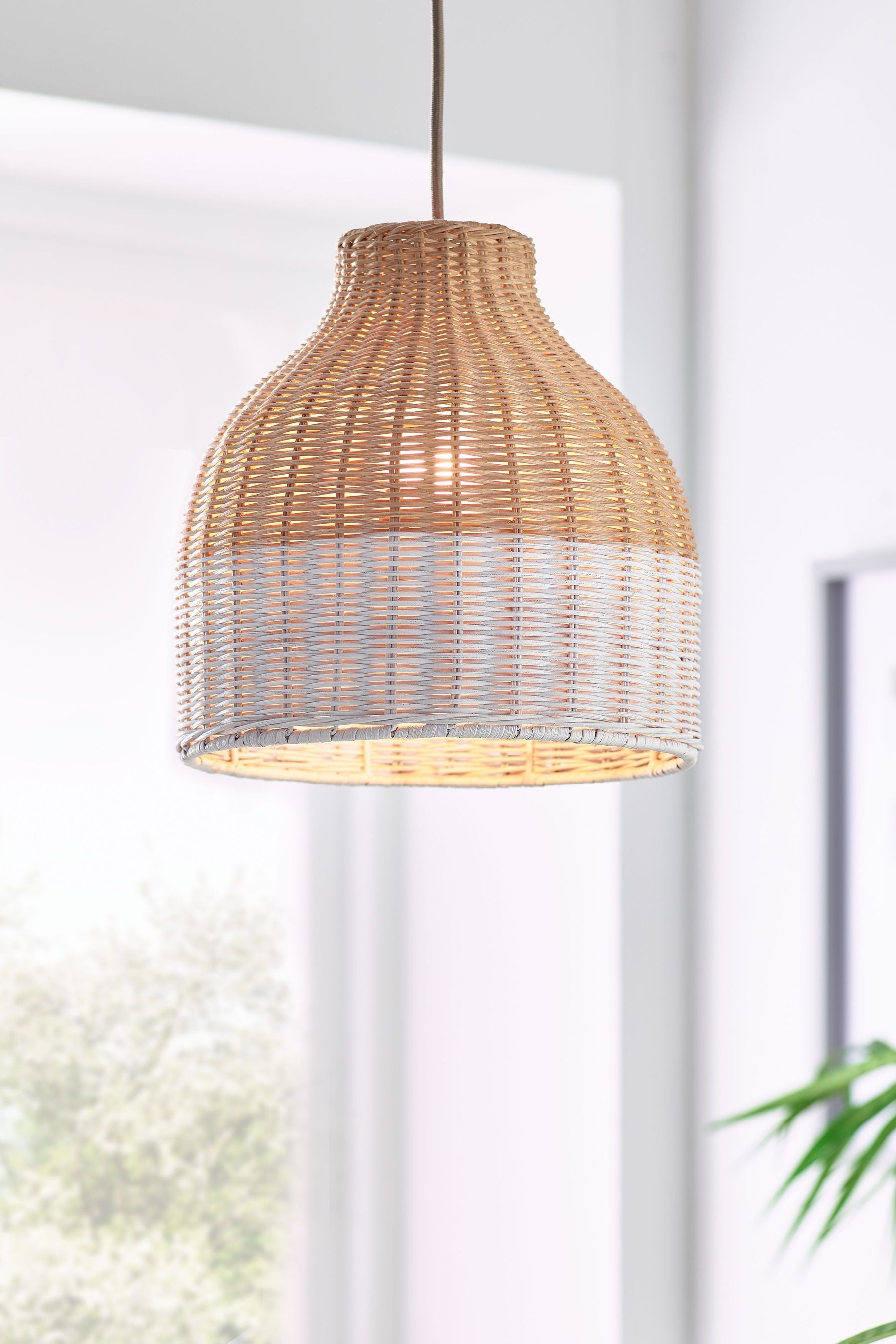 Painted Rattan Woven Easy Fit Shade