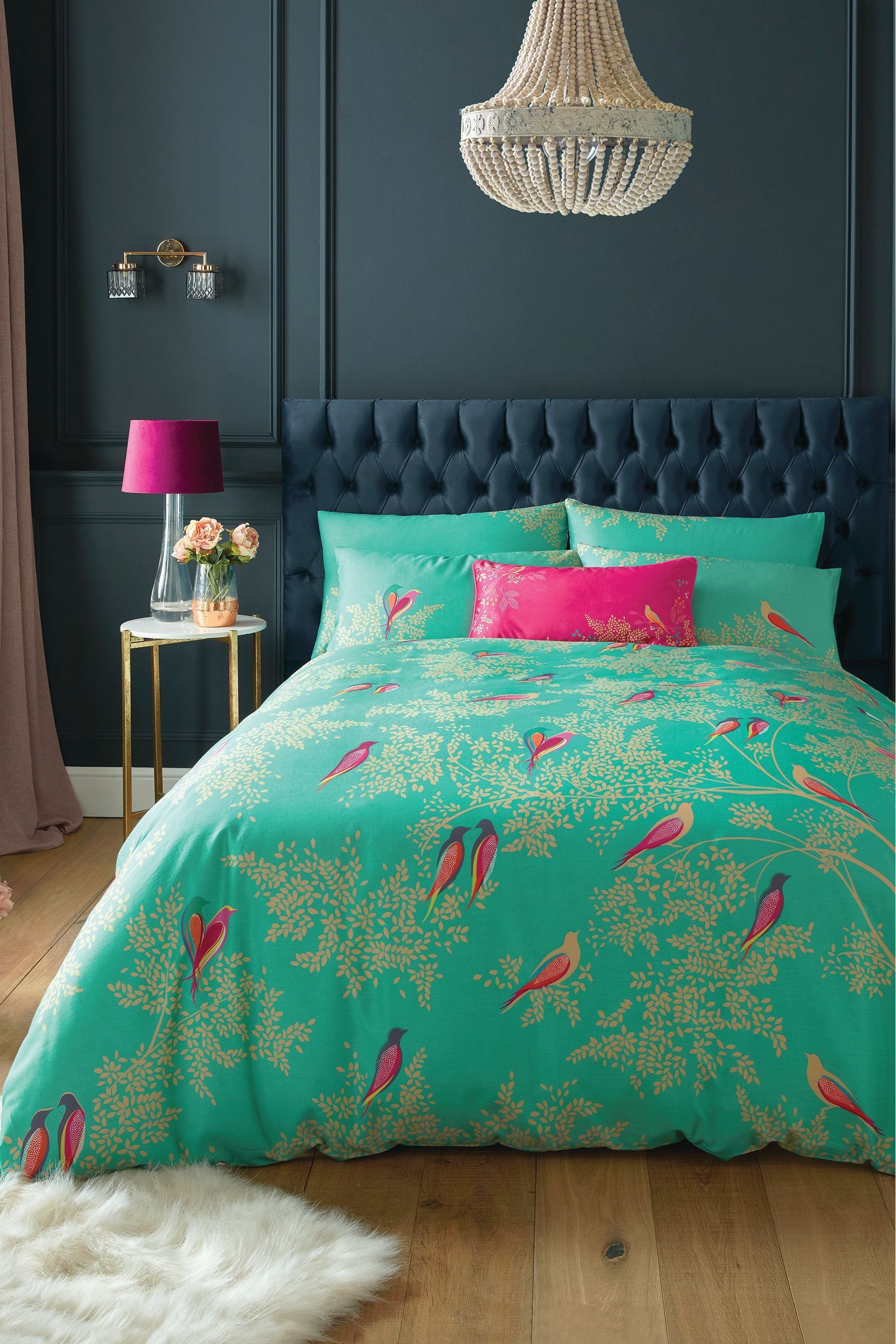 Sara Miller Birds Cotton Duvet Cover and Pillowcase Set