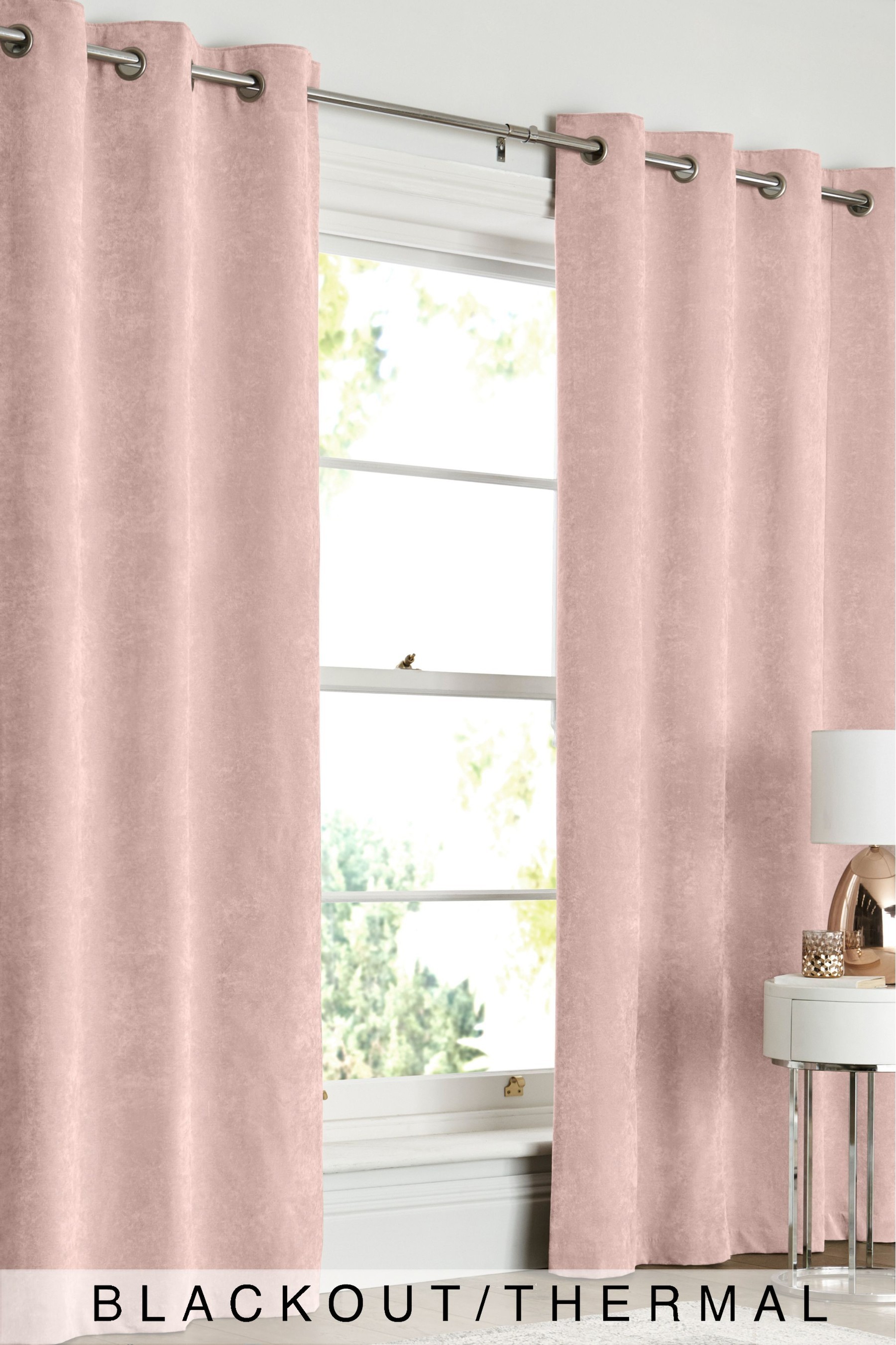 Soft Velour Curtains Eyelet Blackout/Thermal