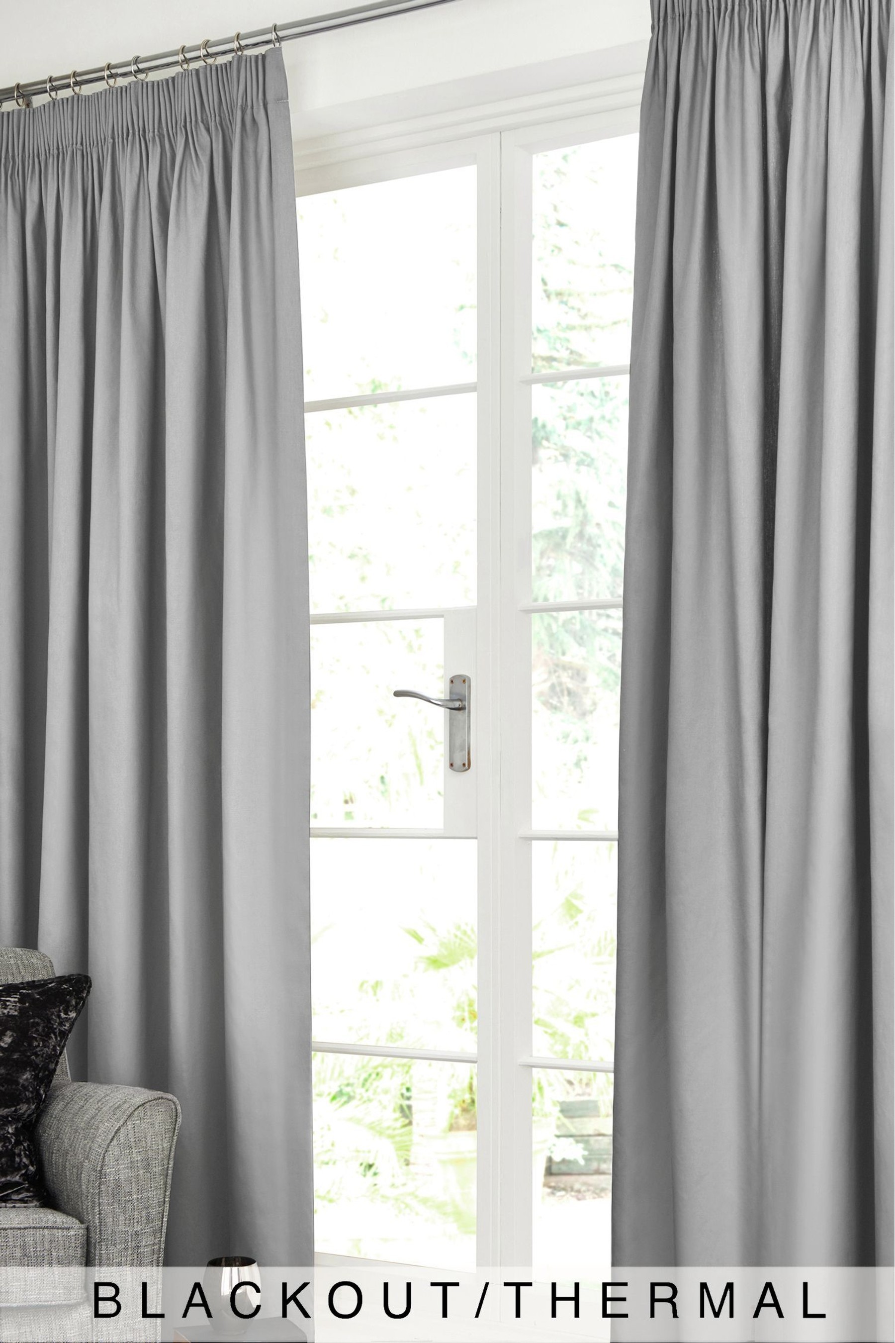 Cotton Curtains Pencil Pleat Blackout/Thermal