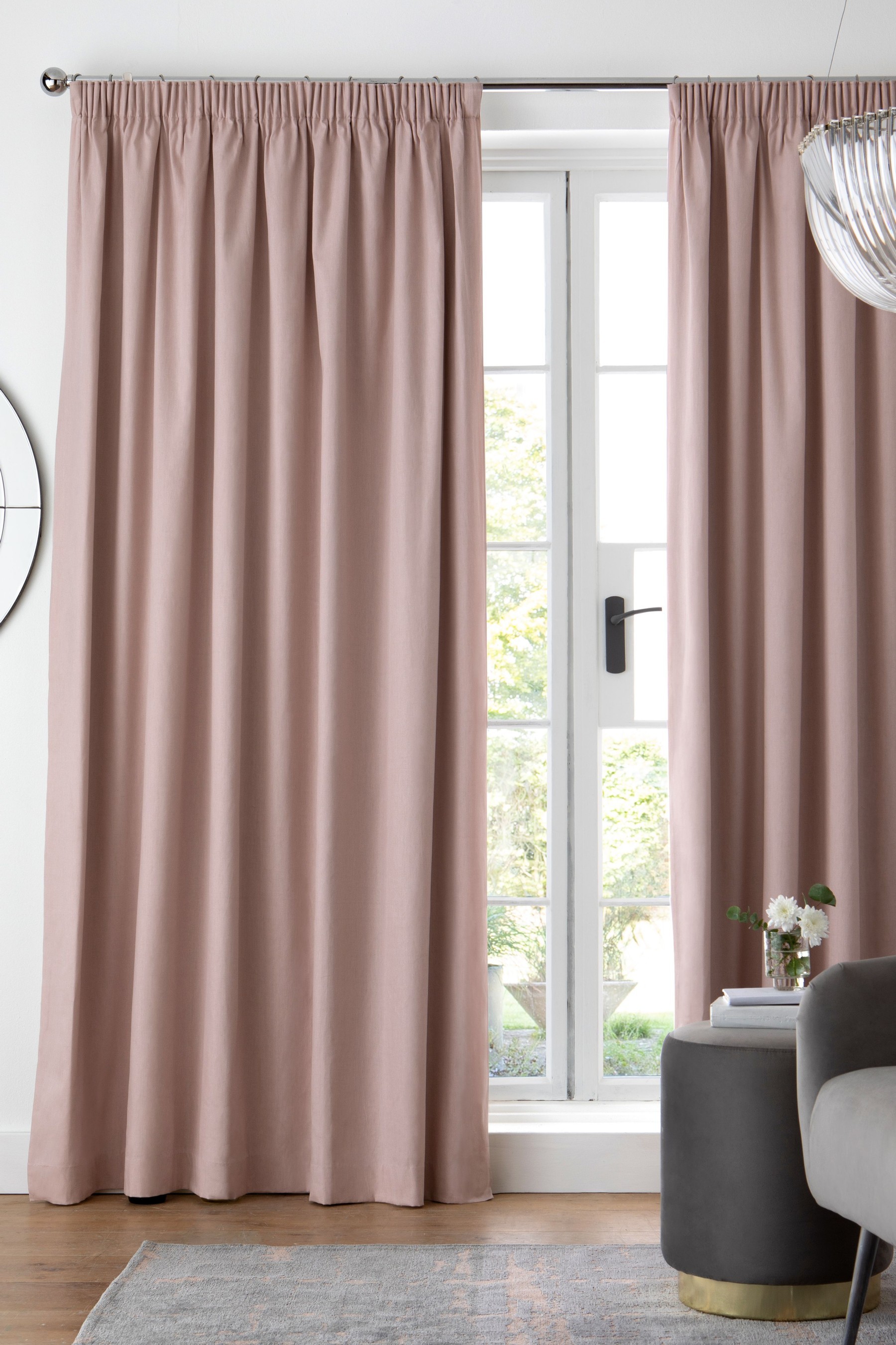 Cotton Curtains Pencil Pleat Blackout/Thermal