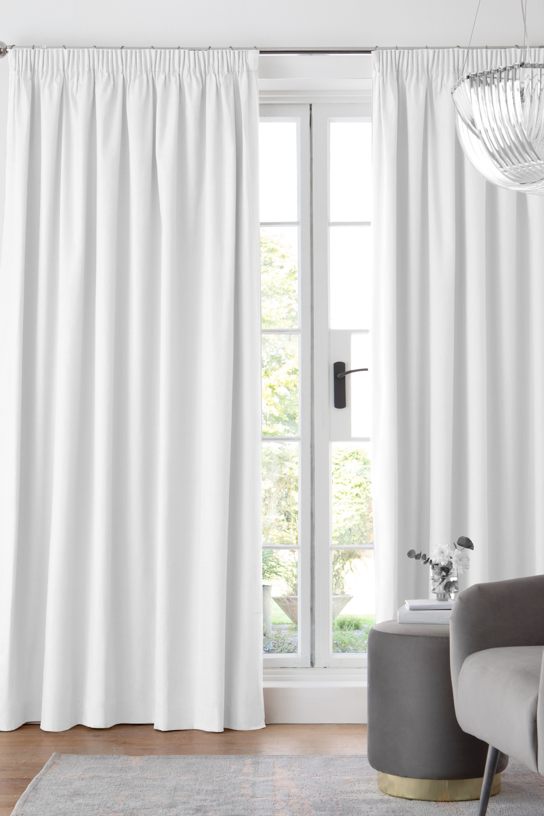 Cotton Curtains Pencil Pleat Blackout/Thermal